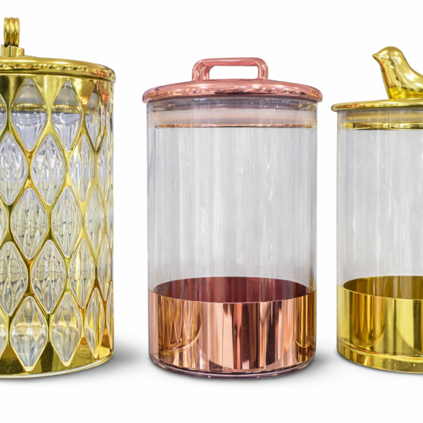 Elegant glass storage jars collection